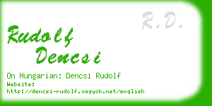 rudolf dencsi business card